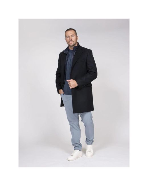 Fay Easy Db Coat in het Black voor heren