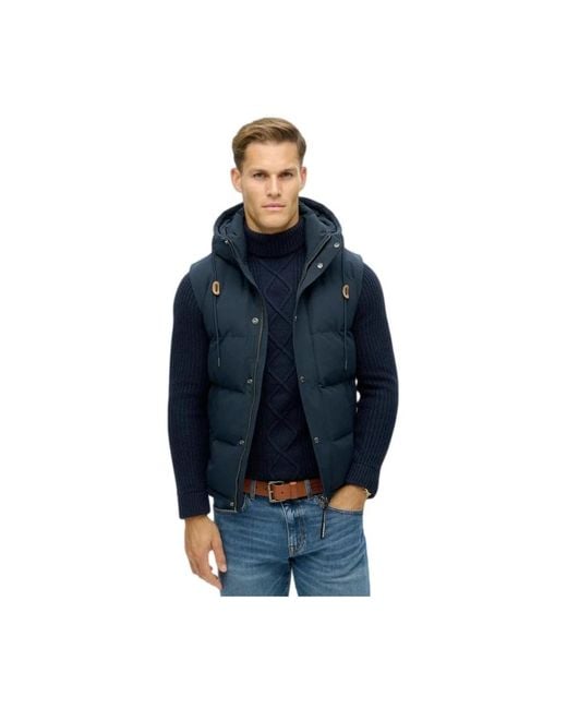 Superdry Jassen ,Blauw ,Everest Puffer Vest in het Blue voor heren