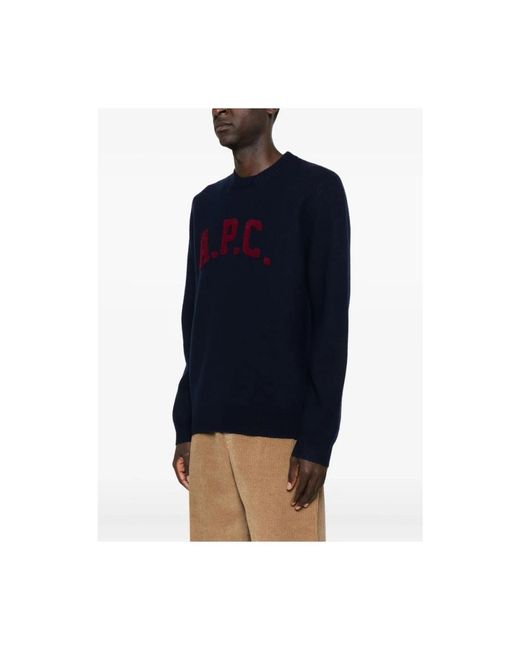 A.P.C. Blue Round-Neck Knitwear for men