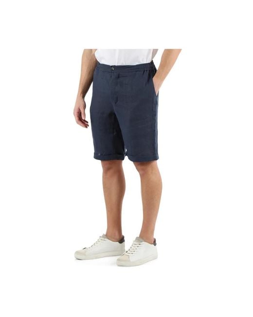Alpha Studio Blue Casual Shorts for men