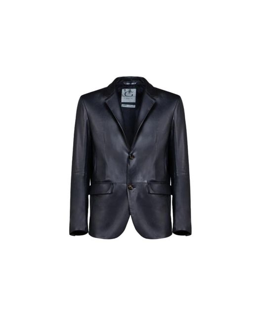 Gimo's Blue Leather Jackets for men