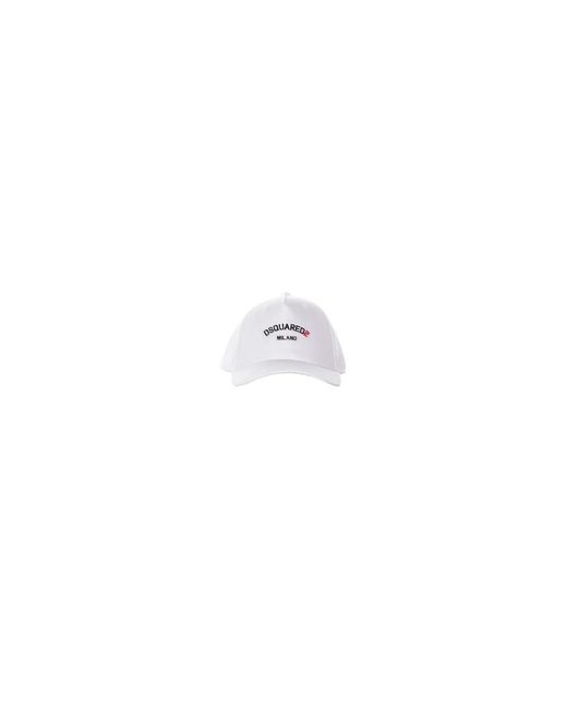 DSquared² Accessoires ,Wit ,Katoen Logo Cap in het White
