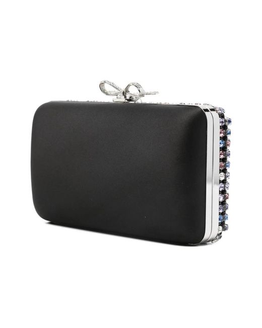 Self-Portrait Black Crystal Embellished Bow Detail Bag