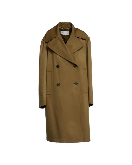 Dries Van Noten Green Double-Breasted Coats
