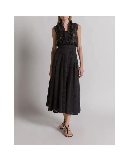 Alberta Ferretti Black Sleeveless Tops