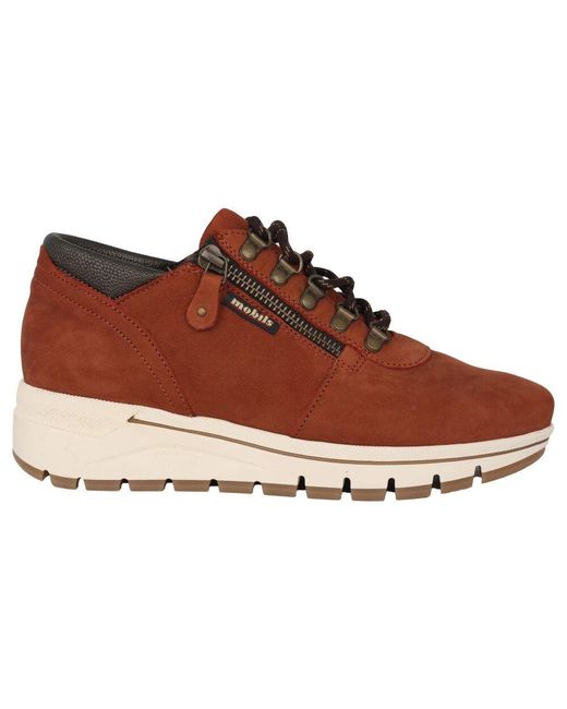 Mephisto Brown Roter sneaker mit weiter passform für frauen