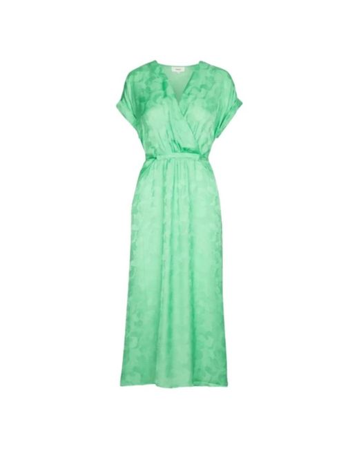 Suncoo Kleedjes ,Groen ,Polyester Costa Midi Jurk in het Green