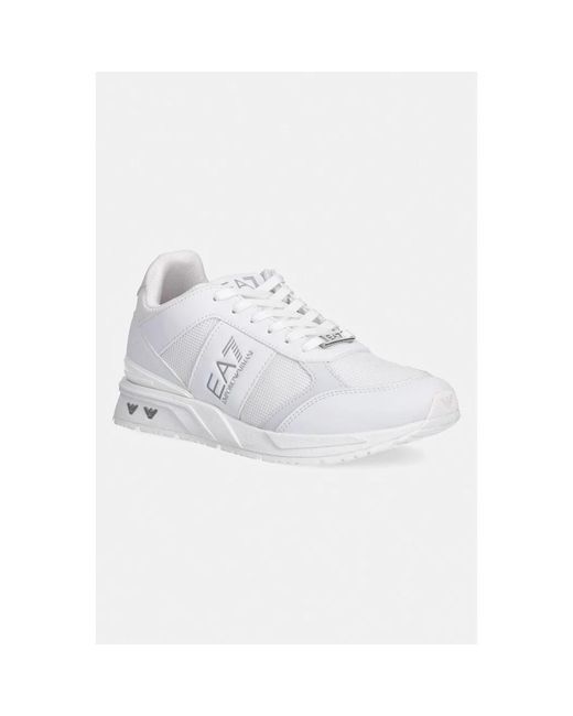 EA7 Logo-Print Panel-Sneaker in White für Herren
