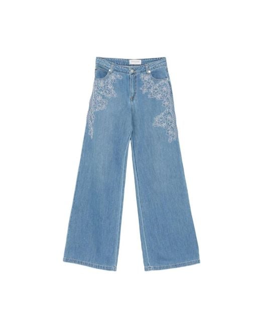 Ermanno Scervino Blue Wide Jeans