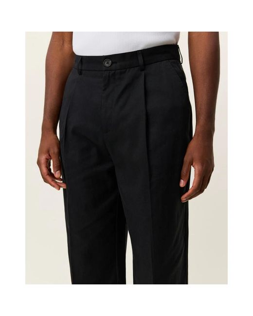 Les Deux Black Straight Trousers for men