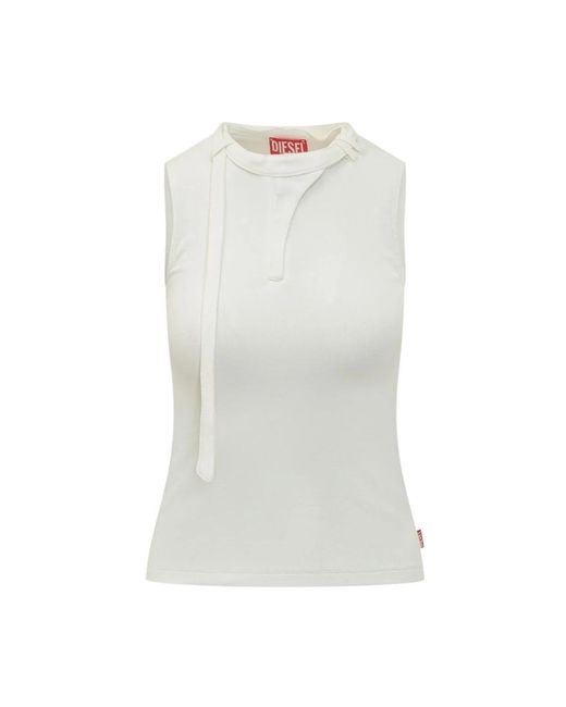 DIESEL White Sleeveless Tops