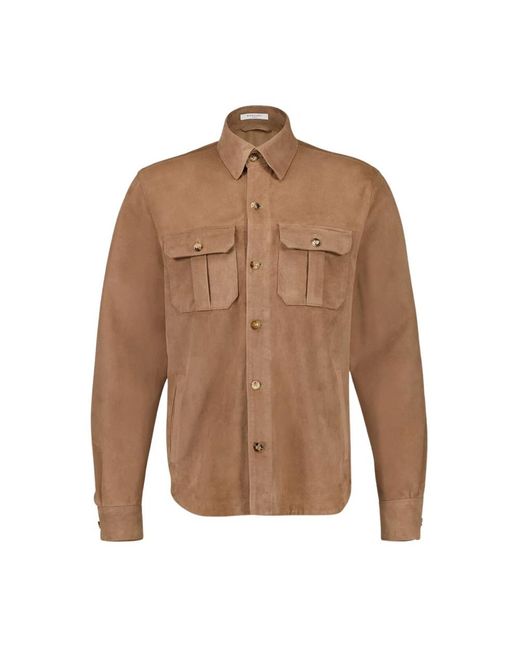 Boglioli Brown Leather Jackets for men
