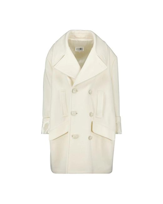 MM6 by Maison Margiela White Double-Breasted Coats