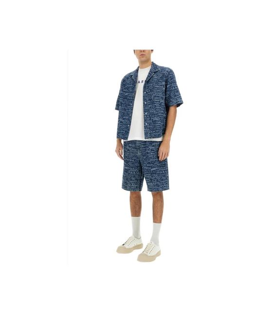 Marni Blue Short Sleeve Shirts for men