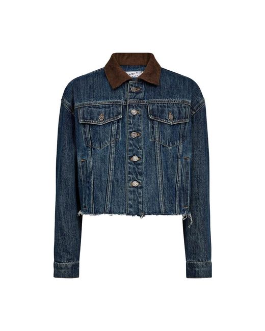 Haute L'Amitié Jassen ,Blauw ,Denim Denize Crop Denim Jacket in het Blue