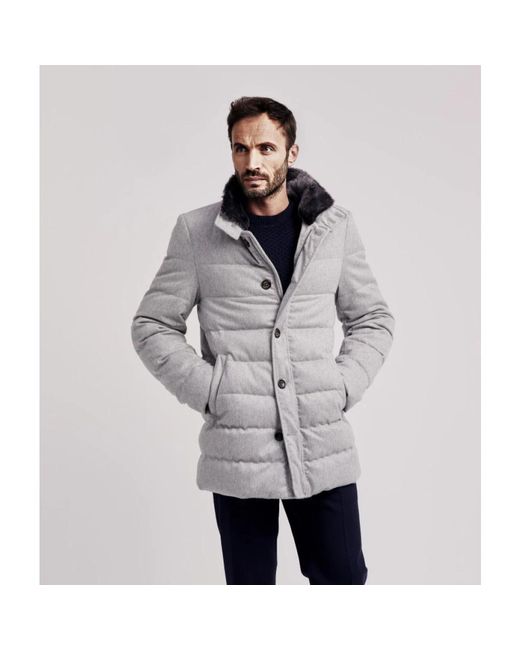 Gimo's Gray Down Jackets for men