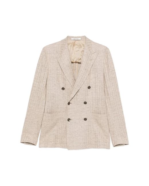 Tagliatore Kostuums ,Wol Double-Breasted Blazer in het Natural voor heren