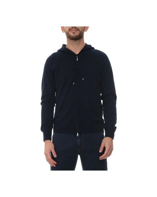 Gran Sasso Blue Zip-Throughs for men