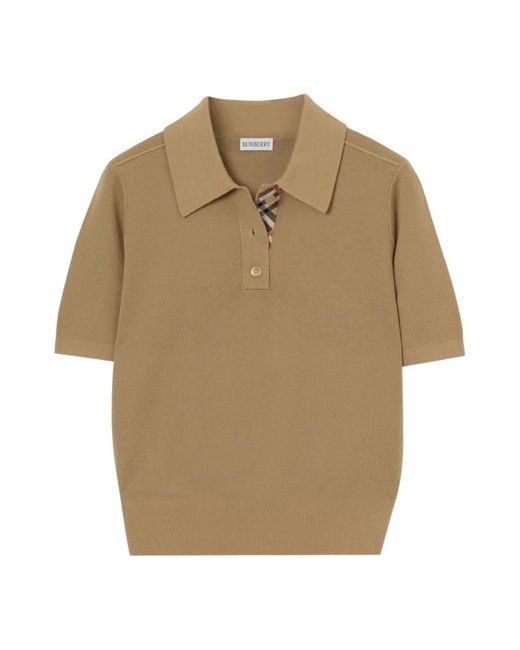 Burberry Natural Polo Shirts