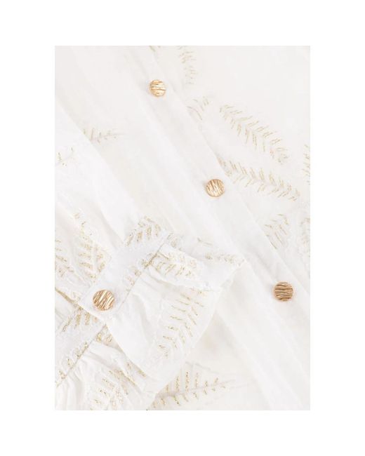 Nukus Overhemden ,Wit ,Jenna Geborduurde Blouse in het White