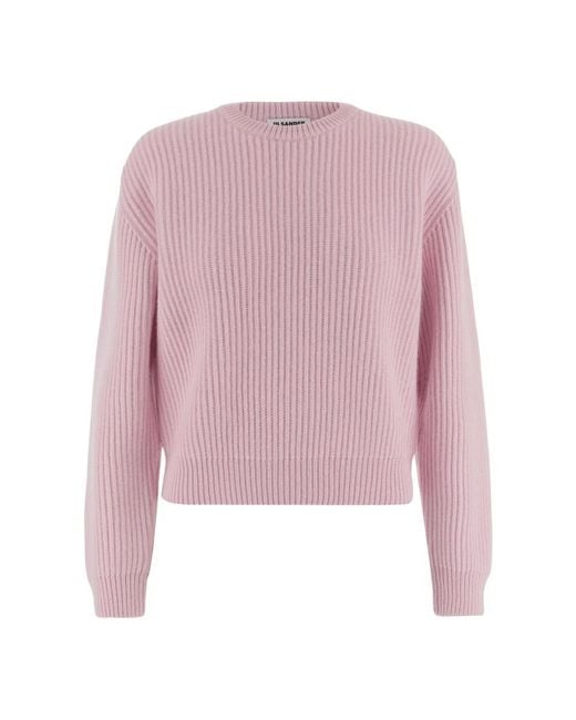 Jil Sander Purple Round-Neck Knitwear
