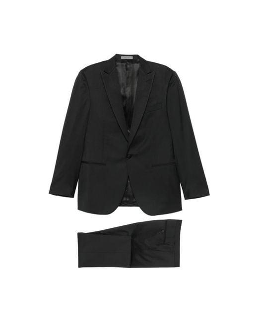 Corneliani Black Single Breasted Suits for men