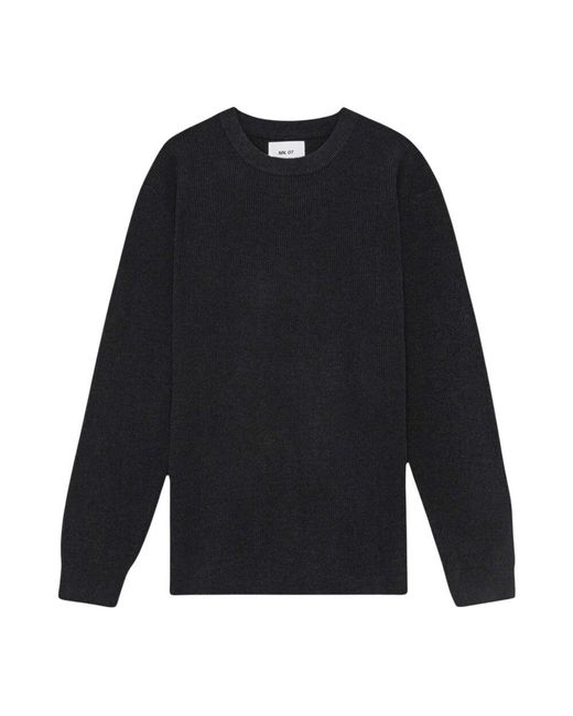 NN07 Schwarzer Crewneck Pullover Mit Modedetails in Blue für Herren