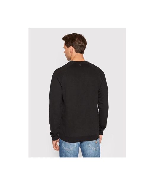 Guess 3d logo sweatshirt - schwarz rundhals in Black für Herren