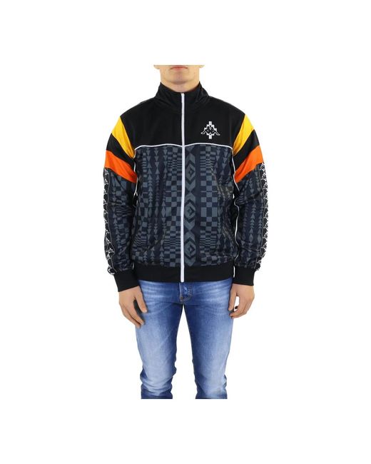 Marcelo Burlon Jassen ,Veelkleurig ,Polyester Aop Folk Kappa Track Jacket in het Blue voor heren
