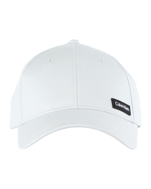 Cappello in cotone con patch logo di Calvin Klein in White da Uomo