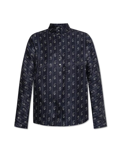 Tory Burch Overhemden ,Blauw ,Gestreept Overhemd in het Blue