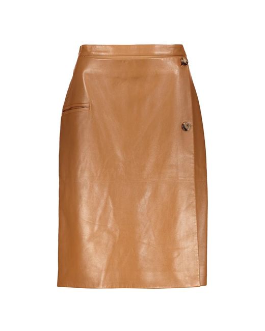 Burberry Brown Leather Skirts