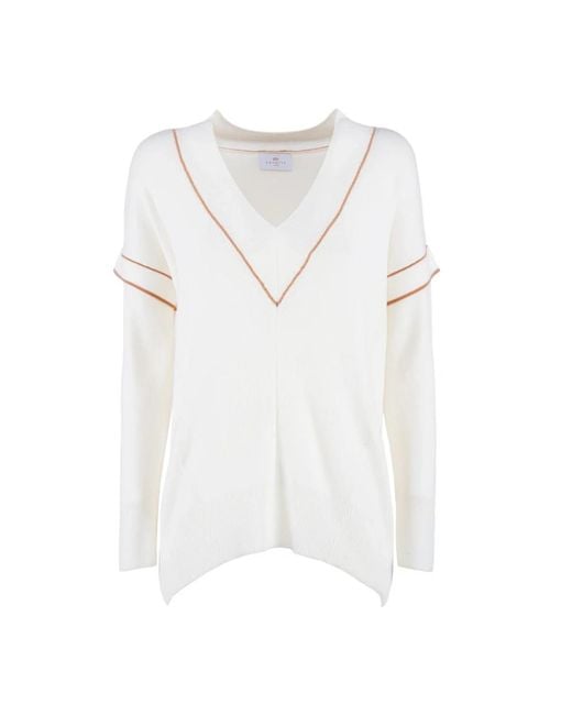 Nenette White V-Neck Knitwear
