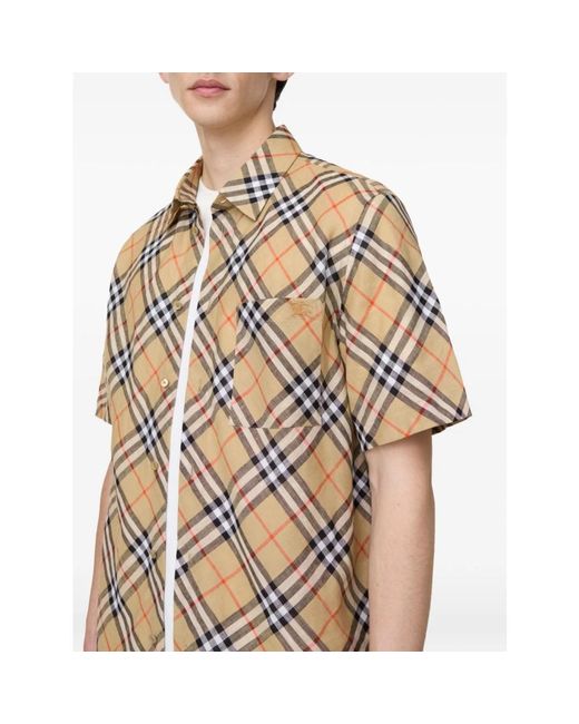 Burberry Natural Short Sleeve Shirts for men
