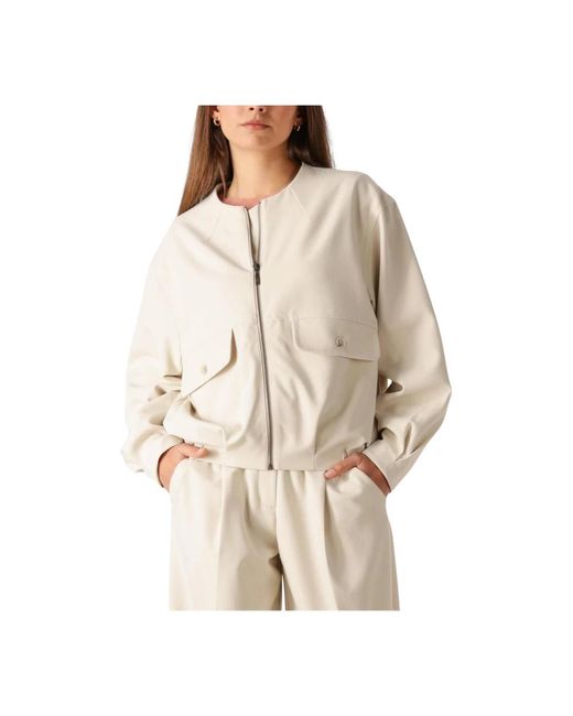 Summum Jassen ,Blousy Bomber Jacket in het Natural