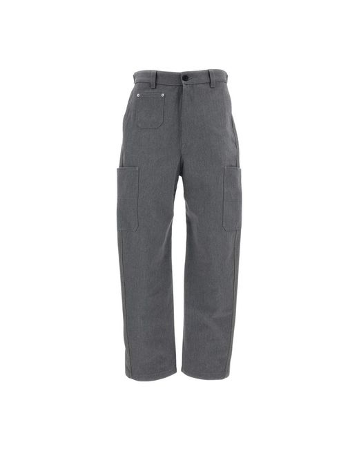 Givenchy Gray Straight Trousers for men