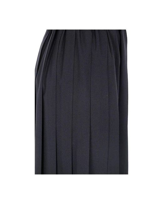Junya Watanabe Blue Gefalteter Schwarzer Rock