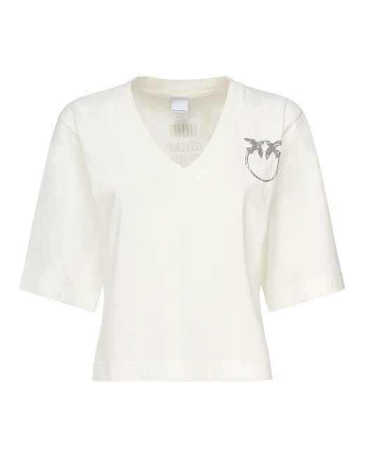 Pinko White Weiße Trapez-T-Shirts Und Polos