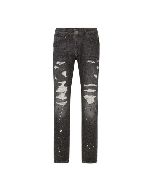 Philipp Plein Gray Slim-Fit Jeans for men