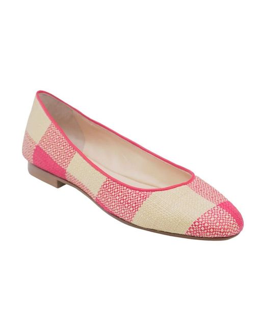 PROSPERINE® Pink Karierte ballerinas mit runder spitze