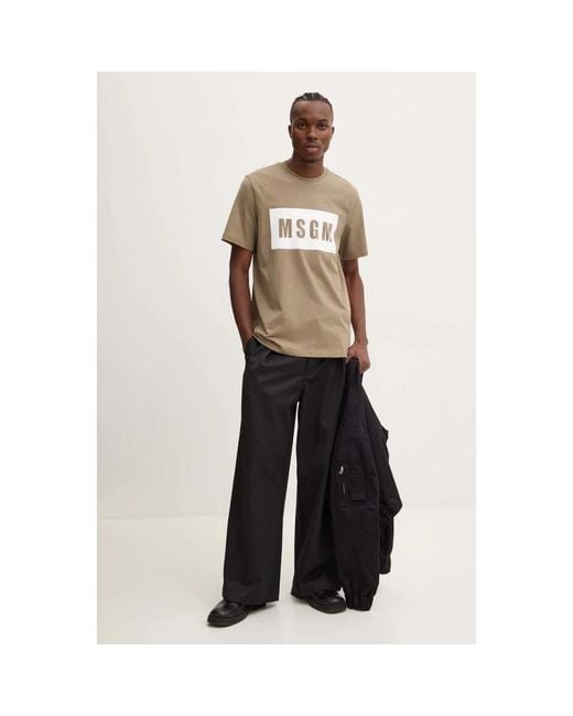 MSGM Ronde Hals T-Shirt in het Metallic voor heren