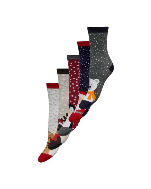 ONLY Red Weihnachts tier socken pack