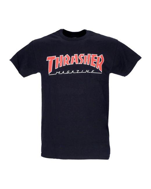 Thrasher Tops ,Zwart ,Katoen Zwart/Rood Tee Korte Mouw Crew Neck in het Blue