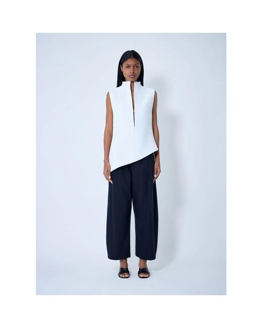 Khaite Blue Wide Trousers