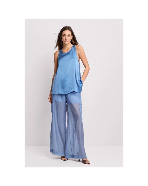 Kocca Sleeveless Viscose Top in het Blue