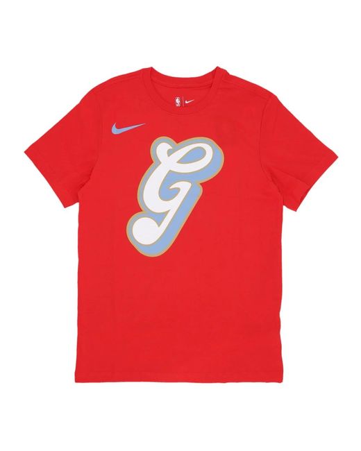 Nike Fitness ,Rood ,Katoen City Edition Logo T-Shirt in het Red voor heren