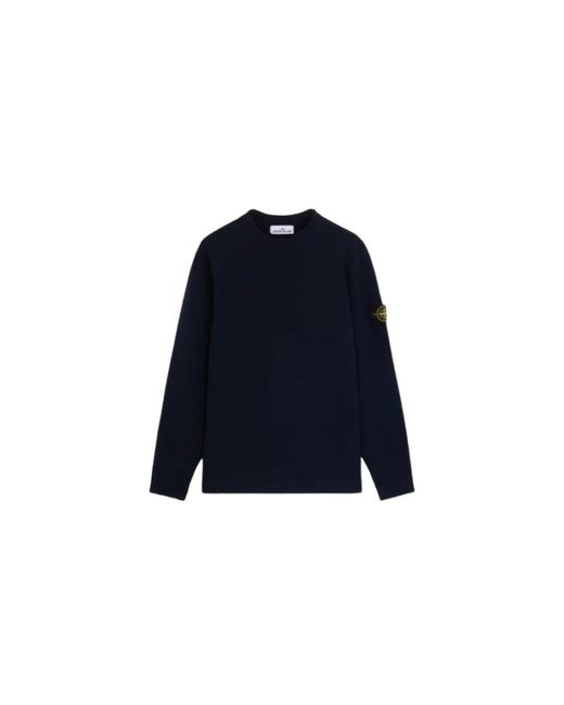 Stone Island Blue Round-Neck Knitwear for men