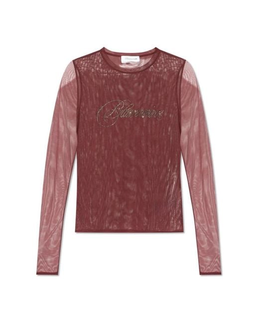 Long Sleeve Tops di Blumarine in Red