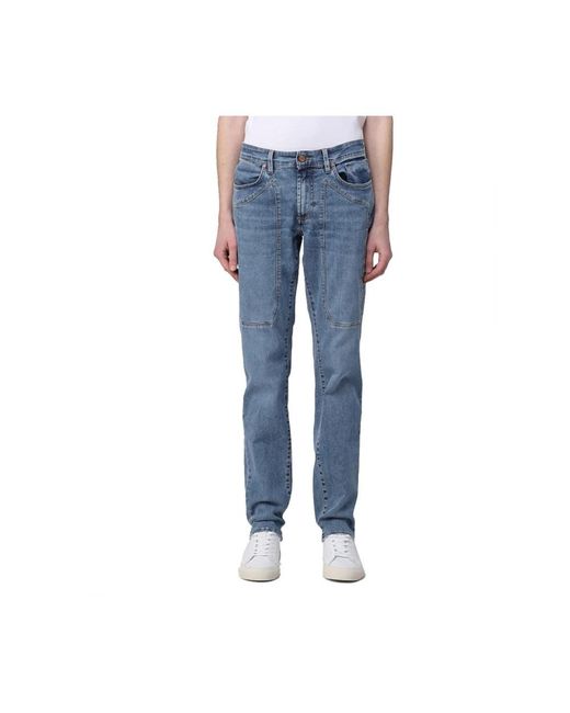 Jeckerson Blue Straight Jeans for men