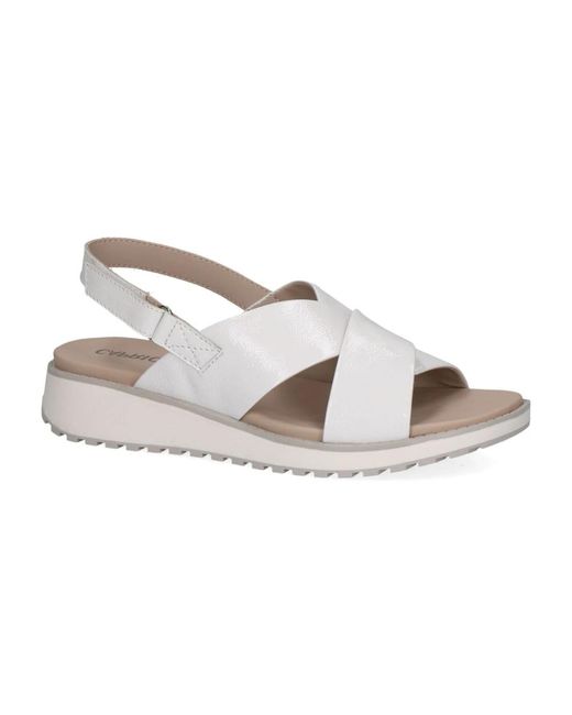 Caprice Gray Flat Sandals